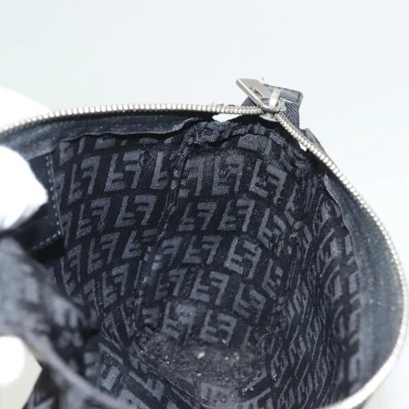 FENDI Zucchino Canvas Pouch Black Silver Auth - Picture 14 of 16